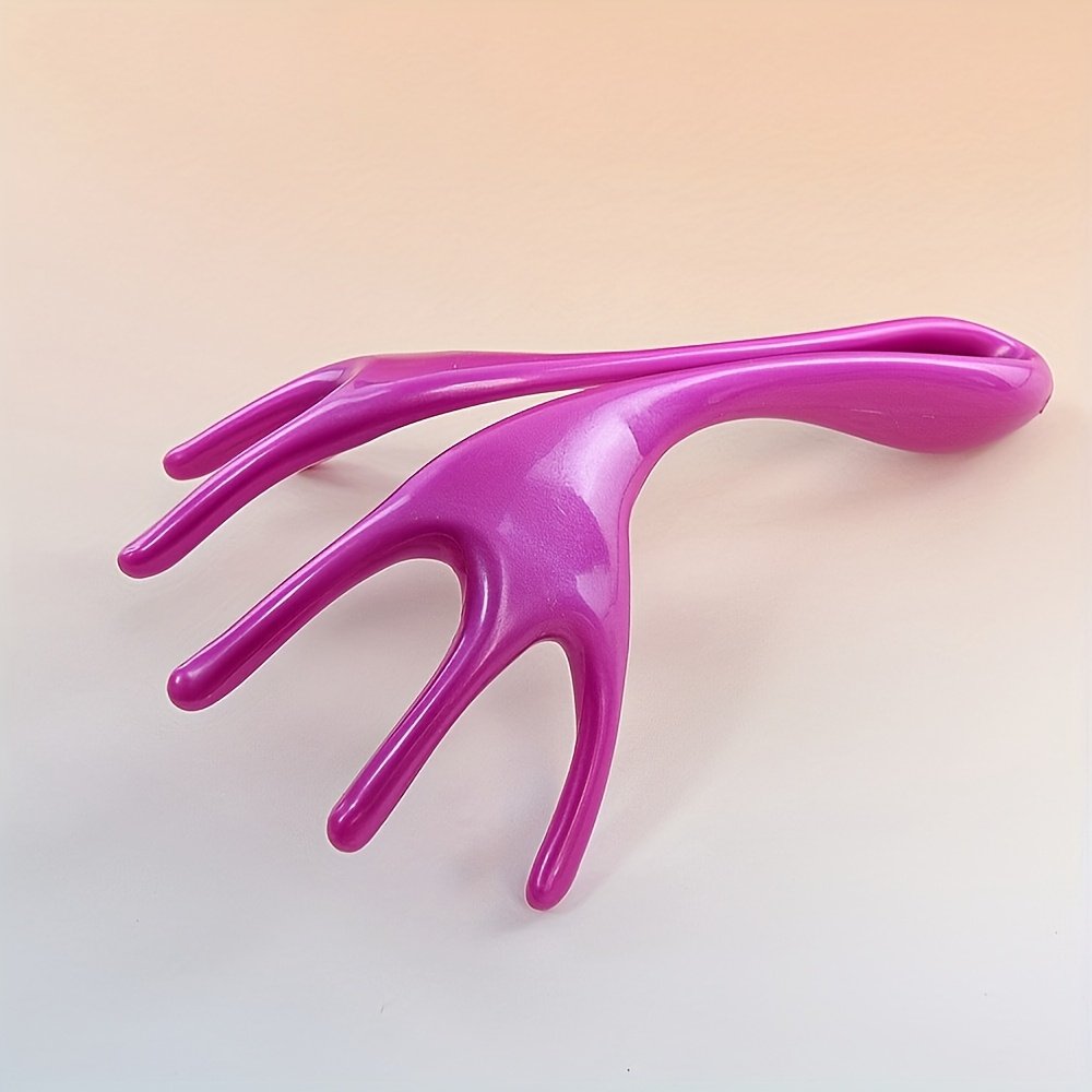 1 pieza Masajeador Manual de Cabeza con Seis Garras con Vibración y Picazón - Dispositivo de Masaje para el Cuero Cabelludo, Accesorio de Garra de Plástico para Cabello, Portátil para Uso en Viajes (Sin /)