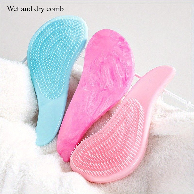 1 peine mágico -enredos, peine con cojín de masaje, peine en caja de regalo para fiestas, cuidado diario del cabello, peine desenredante, peine compacto, cerdas de nylon, peine de alta calidad, artículo esencial para el cuidado del cabello, superficie suave, peine para cabello de mujer, regalo